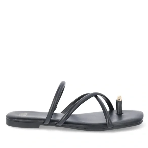 nwt time and tru black Sandals with Gold Accent - Picture 2 of 5